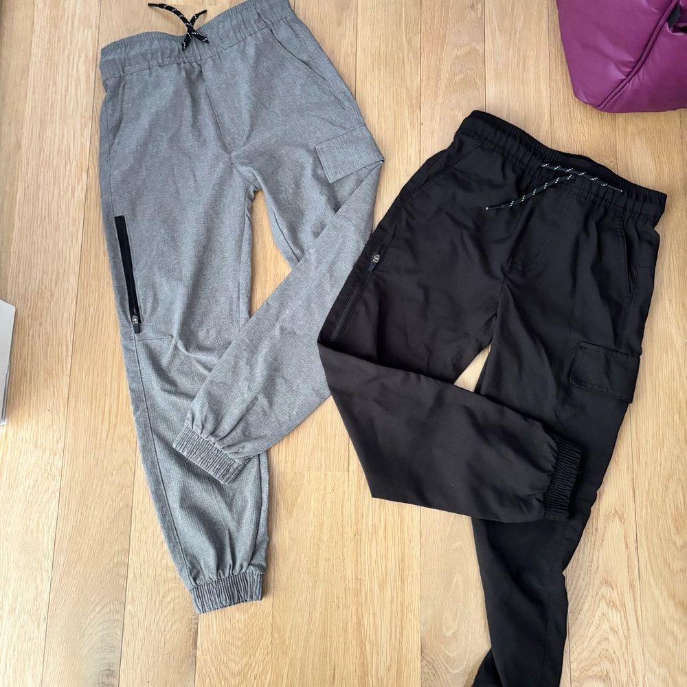 Bundle of two boys zipper pocket cargo joggers NEW